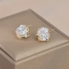 Oro corazón taladros grandes mujeres pequeñas flores adornos luz extravagancia dulce temperamento pendientes fecha pendientes Application Scenario